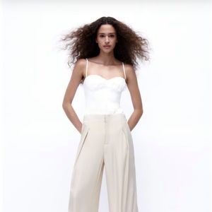 Zara Linen Blend Corset Bodysuit